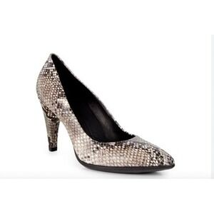 ECCO Shape 75 Pointy Snakeskin Print Leather Pumps SZ 38/7.5
